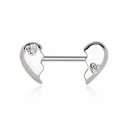 Piercing téton coeur brisé