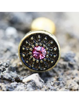 Piercing cartilage hélix plaqué or bouclier tribal