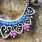 Piercing téton pendentif multi coeurs et perles