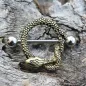 Piercing téton bouclier serpent plaqué or