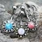 Piercing nombril floral opale Piercing nombril floral opale