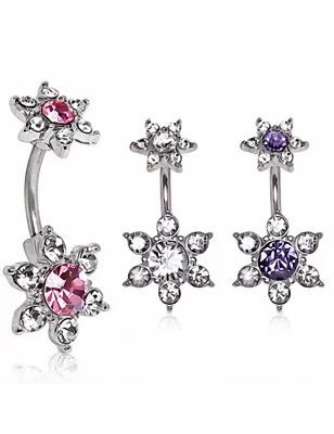 Piercing nombril double fleur