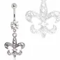 Piercing nombril Fleur de Lys Gemmes