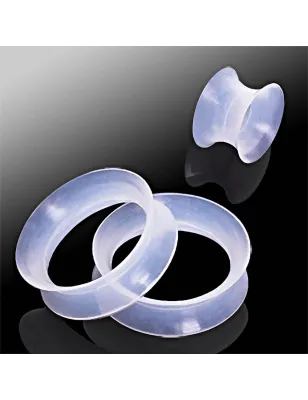 Piercing tunnel silicone transparent ultra fin