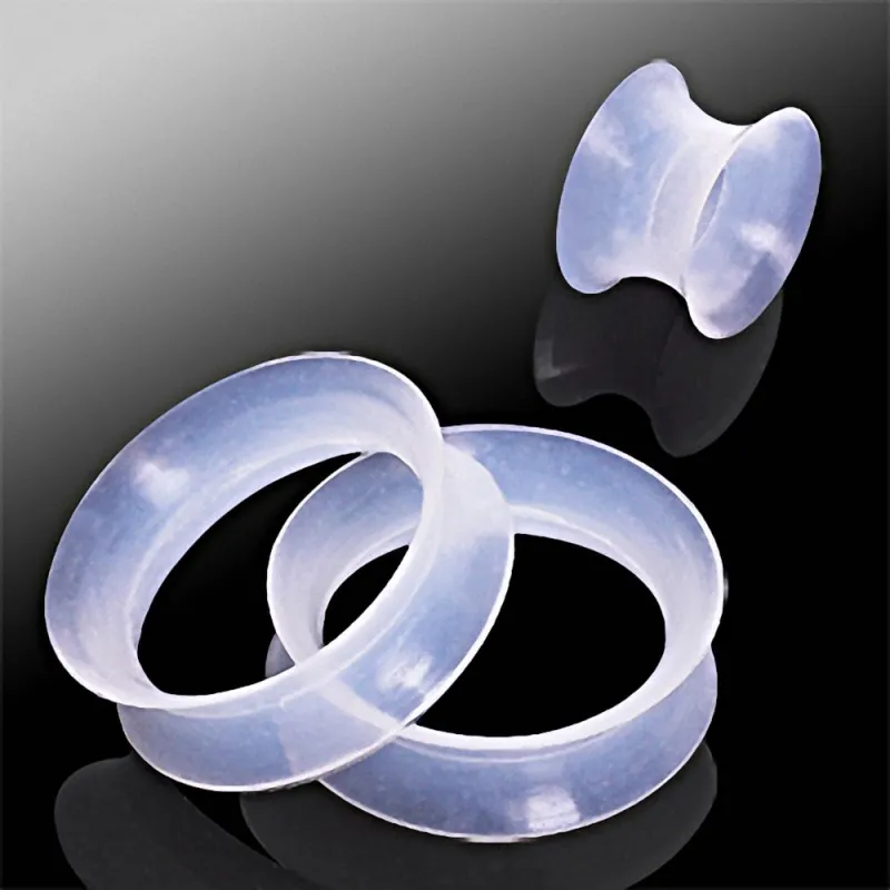 Piercing tunnel silicone transparent ultra fin