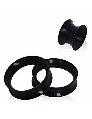 Piercing tunnel silicone noir ultra fin