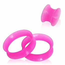 Piercing tunnel silicone bleu ultra fin