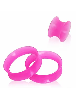 Piercing tunnel silicone rose ultra fin