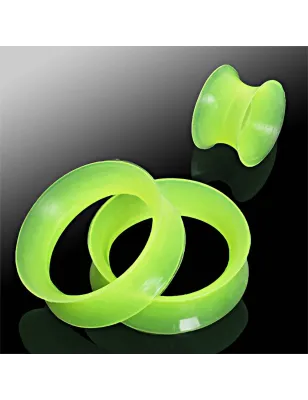 Piercing tunnel silicone vert ultra fin