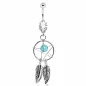 Piercing nombril attrapeur de rêves turquoise