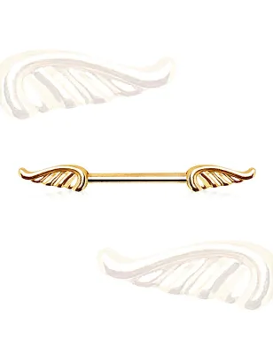 Piercing téton plaqué or ailes