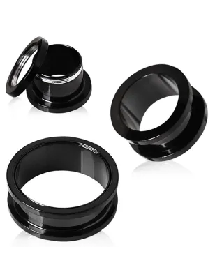 Piercing tunnel oreille acier PVD noir