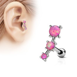 Piercing cartilage trois opale roses