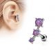 Piercing cartilage trois opale violettes