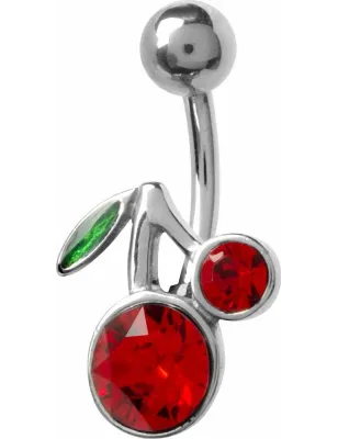 Piercing nombril crystal Swarovski Cerise