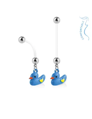 Piercing nombril de grossesse canard bleu