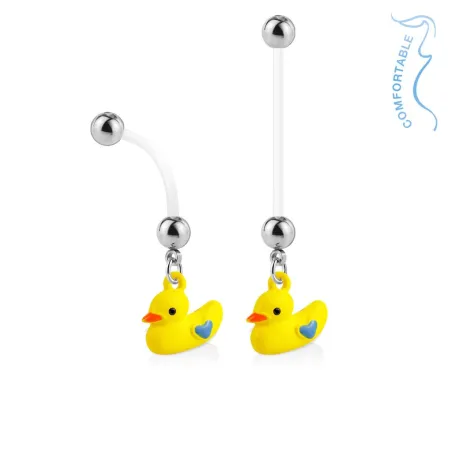 Piercing nombril de grossesse canard jaune
