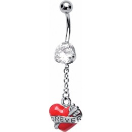 Piercing nombril coeur de cupidon