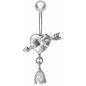 Piercing nombril coeur fléché blanc Piercing nombril coeur fléché blanc