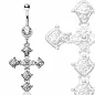 Piercing nombril croix pavée de strass