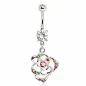 Piercing nombril pendentif fleur gemmes
