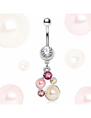 Piercing nombril pendentif perles