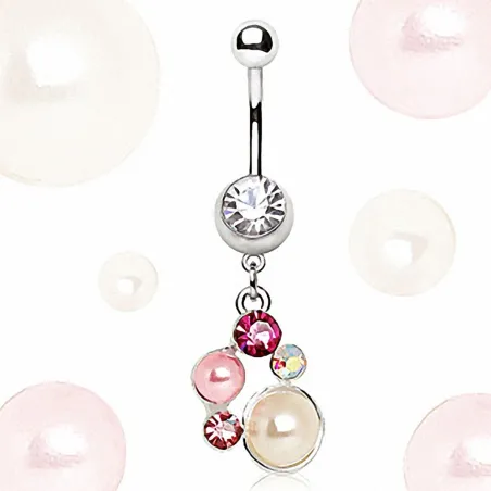 Piercing nombril pendentif perles