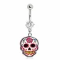 Piercing nombril sugar skull rose