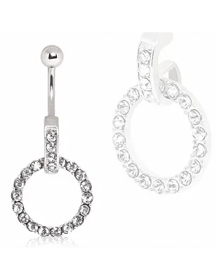 Piercing nombril pendentif anneau gemmes