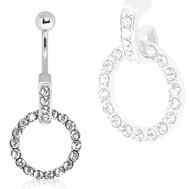 Piercing nombril pendentif anneau gemmes