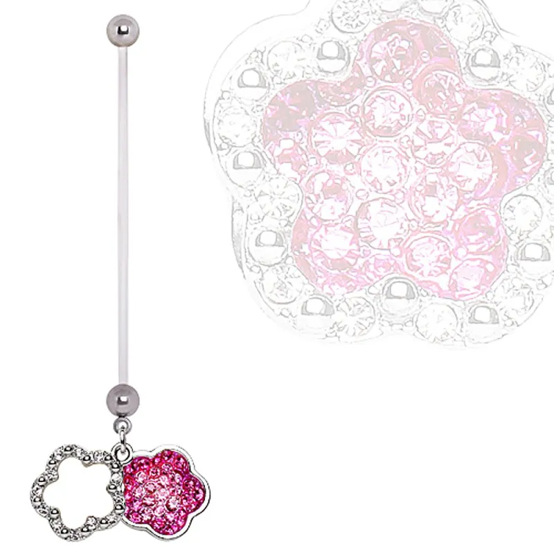 Piercing nombril de grossesse double fleur