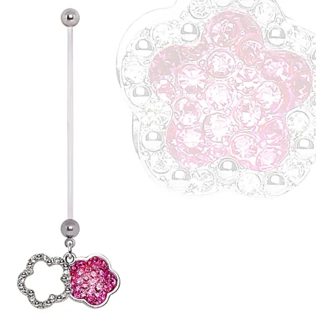 Piercing nombril de grossesse double fleur