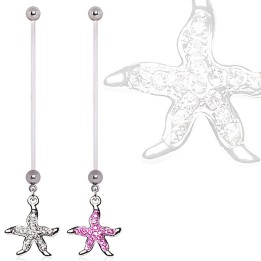 Piercing nombril de grossesse étoile de mer