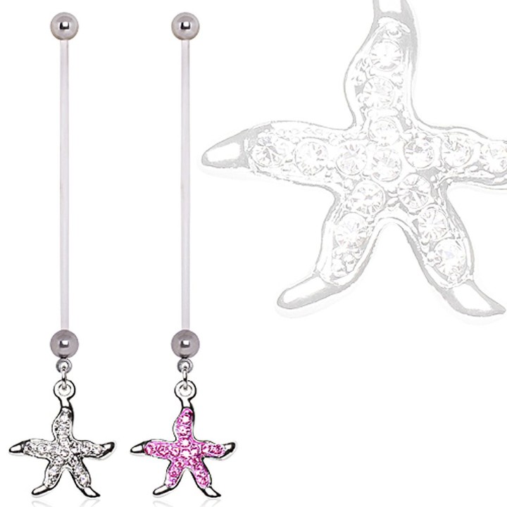 Piercing nombril de grossesse étoile de mer