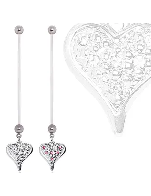 Piercing nombril de grossesse coeur strass