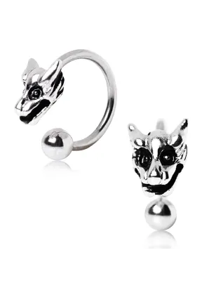 Piercing fer à cheval dragon