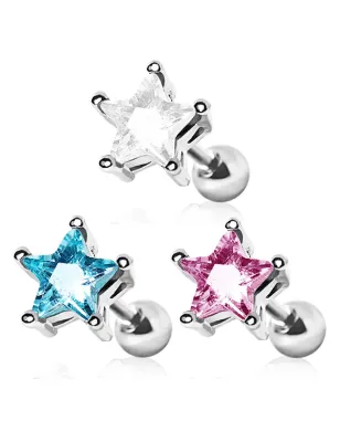 Piercing cartilage hélix gemme étoile