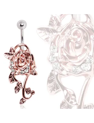 Piercing nombril floral or rose