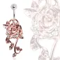 Piercing nombril floral or rose