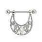 Piercing téton pendentif croissant gemmes