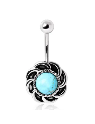 Piercing nombril antique turquoise
