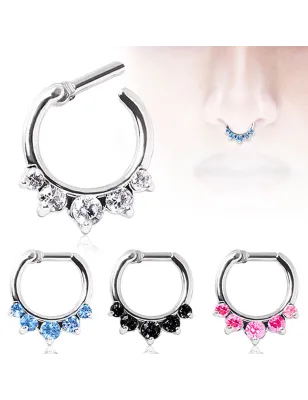 Piercing septum acier gemmes