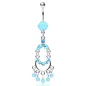 Piercing nombril pendentif chandelier turquoise