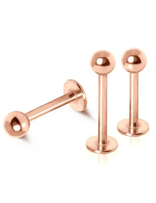 Piercing labret plaqué or rose