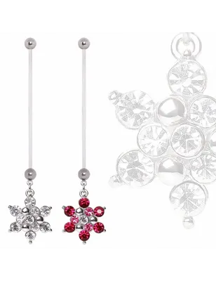 Piercing nombril de grossesse flocon de neige