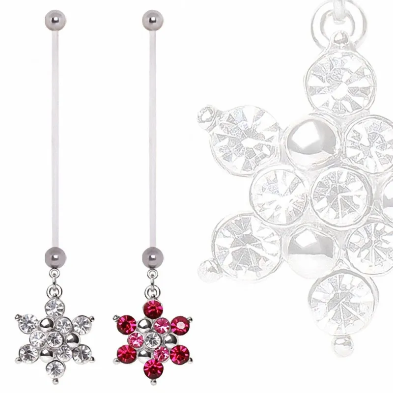 Piercing nombril de grossesse flocon de neige