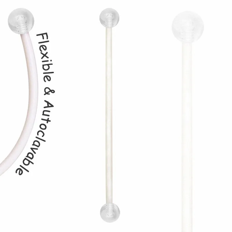 Piercing nombril de grossesse boules acrylique transparente