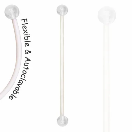 Piercing nombril de grossesse boules acrylique transparente