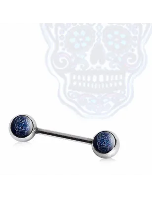 Piercing téton sugar skull