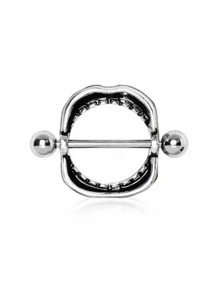 Piercing téton bouclier lèvres et dents